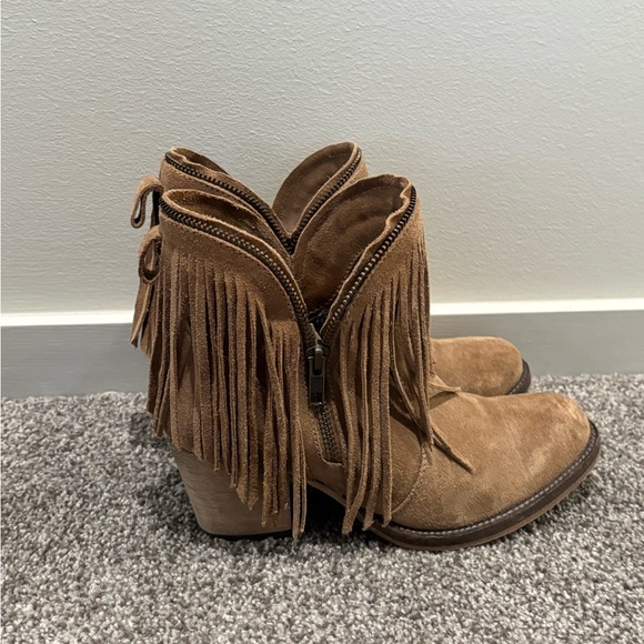 Dingo Brown Fringe Ankle Boots - Picture 1 of 5